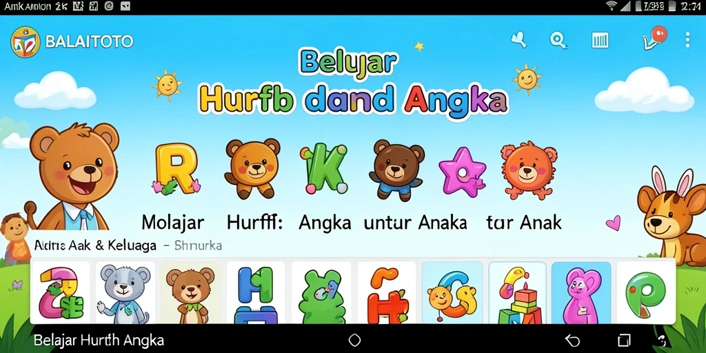Tampilan antarmuka aplikasi BALAITOTO yang interaktif dan ceria.