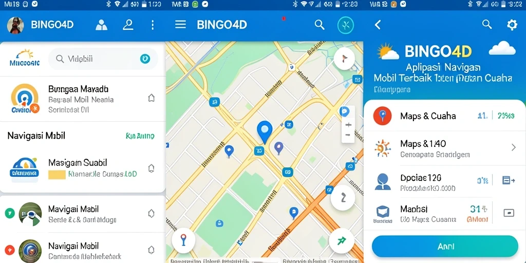 Antarmuka BINGO4D menampilkan peta dan kondisi cuaca secara langsung.