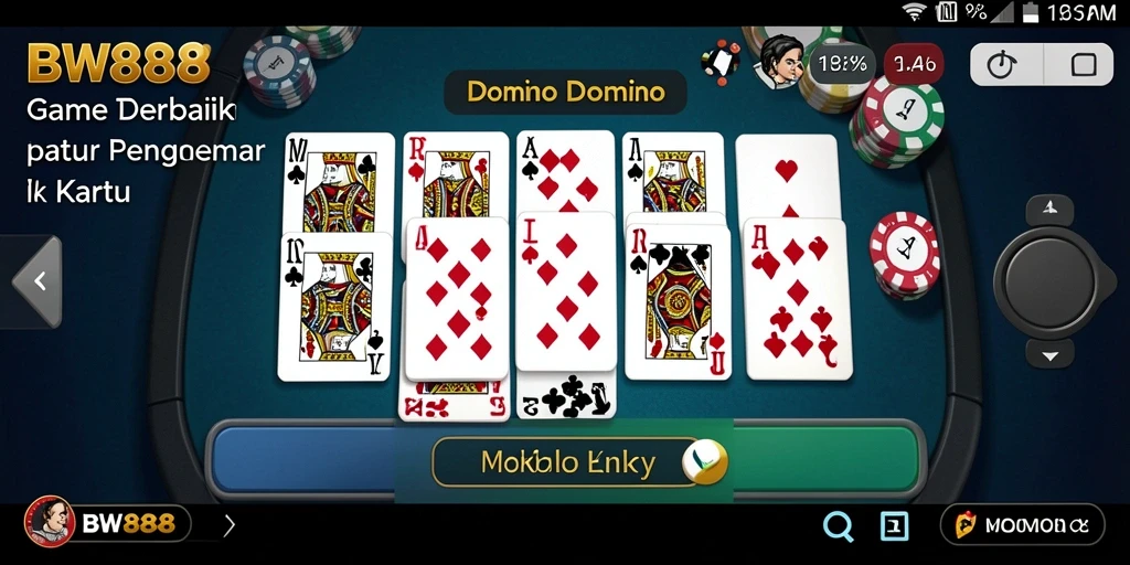 Tampilan antarmuka BW888 yang menarik saat bermain Domino.