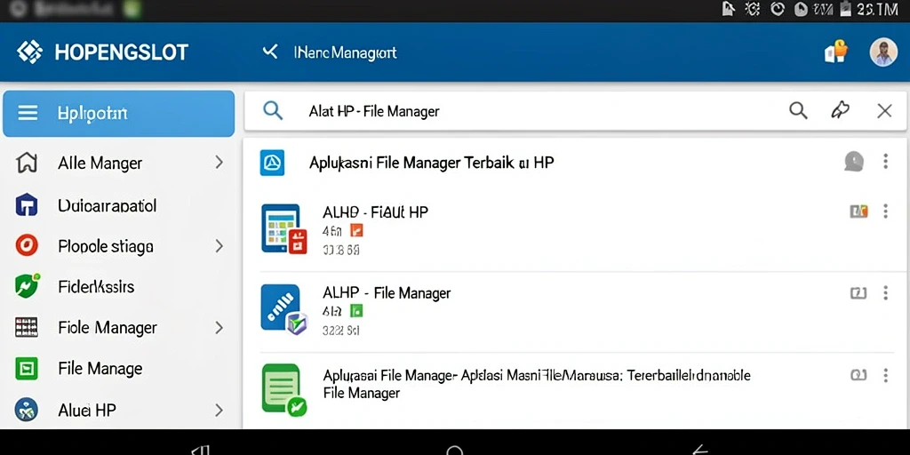 Screenshot antarmuka HOPENGSLOT yang menunjukkan fitur pengelolaan file.
