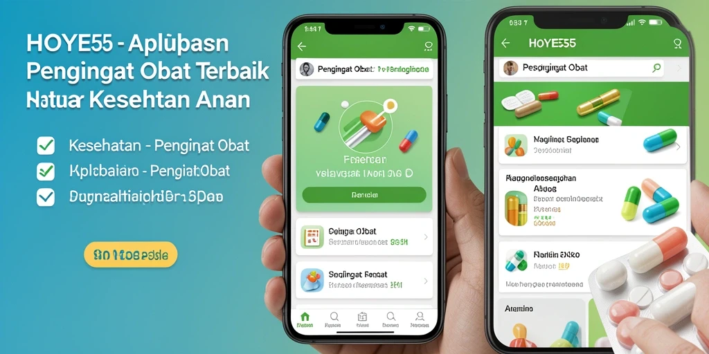 Tampilan antarmuka HOYE55 yang user-friendly untuk pengingat obat.