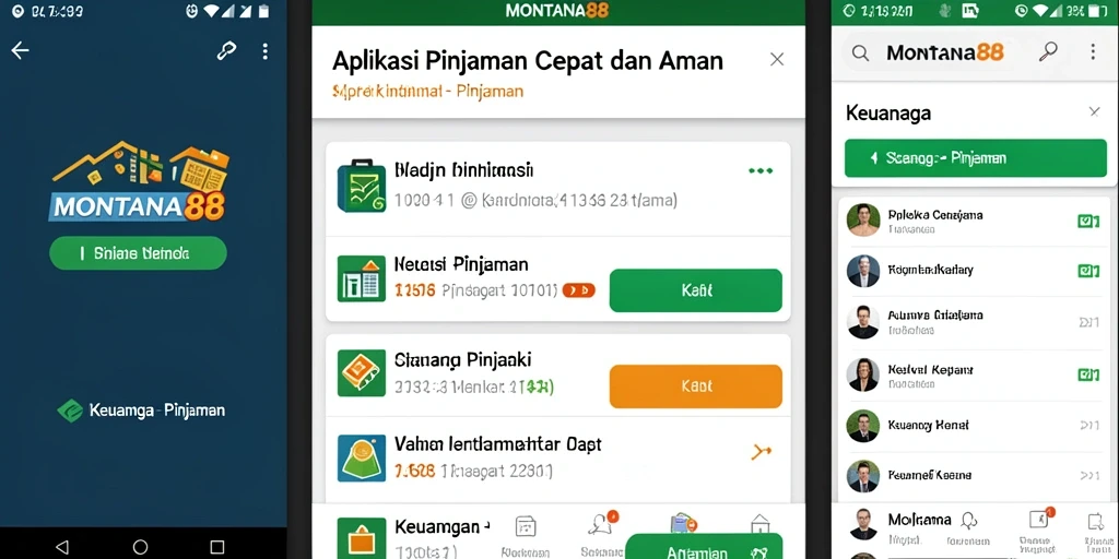 Tampilan antarmuka aplikasi MONTANA88 yang user-friendly dan sederhana.