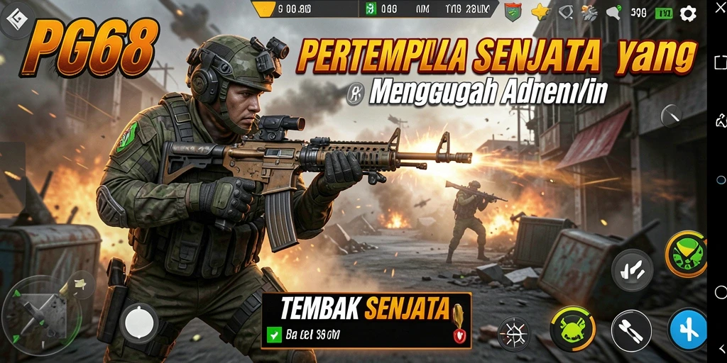 Antarmuka permainan PGG68 yang dinamis dan penuh aksi.
